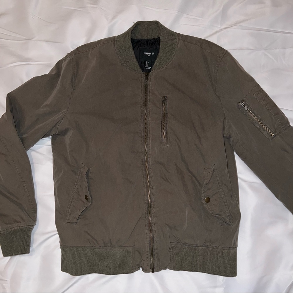 Forever 21 Men's Taupe Bomber Jacket